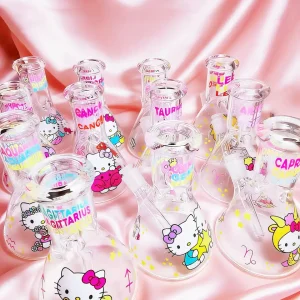 8-Inch 5mm Hello Kitty Zodiac Beaker Glass Bong Collection