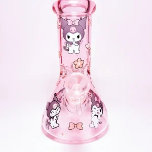 8-Inch 5mm Kuromi Pink Sweetheart Beaker Bong