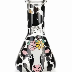 8 Inch 5mm Pastoral Cow Beaker Bong