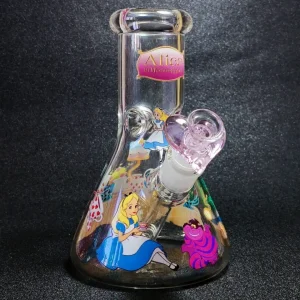 8-Inch Alice in Wonderland 5mm Borosilicate Glass Beaker Bong