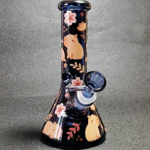 8 Inch Deep Blue Capybara Beaker Glass Bong