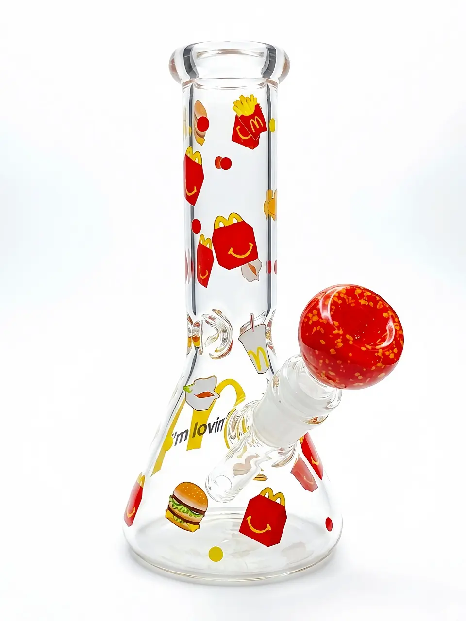 8-Inch McDonald’s Inspired Beaker Glass Bong
