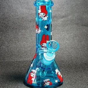 8-Inch Red My Melody Sapphire-Blue Beaker Glass Bong