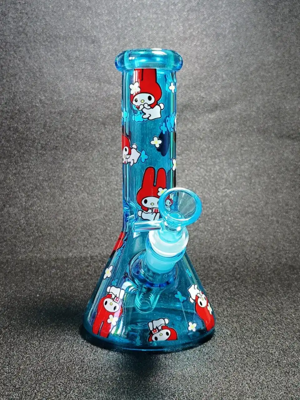 8-Inch Red My Melody Sapphire-Blue Beaker Glass Bong