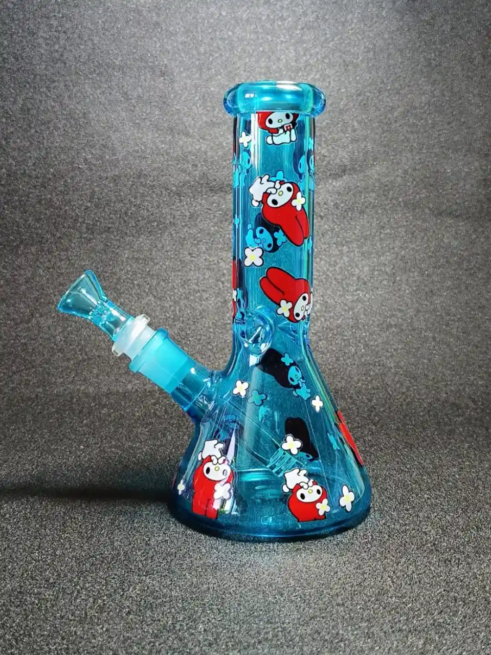 8-Inch Red My Melody Sapphire-Blue Beaker Glass Bong - Image 2