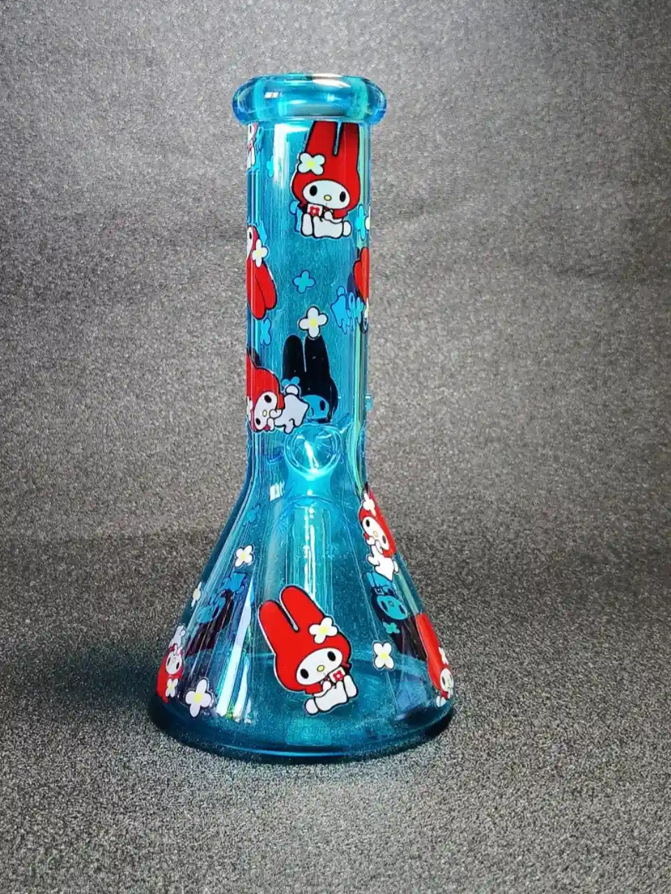 8-Inch Red My Melody Sapphire-Blue Beaker Glass Bong - Image 3