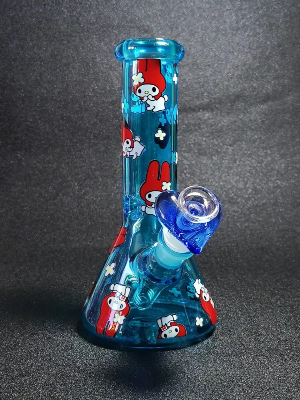 8-Inch Red My Melody Sapphire-Blue Beaker Glass Bong - Image 5
