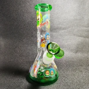 8 Inch Rick and Morty Glow Beaker Borosilicate Glass Bong