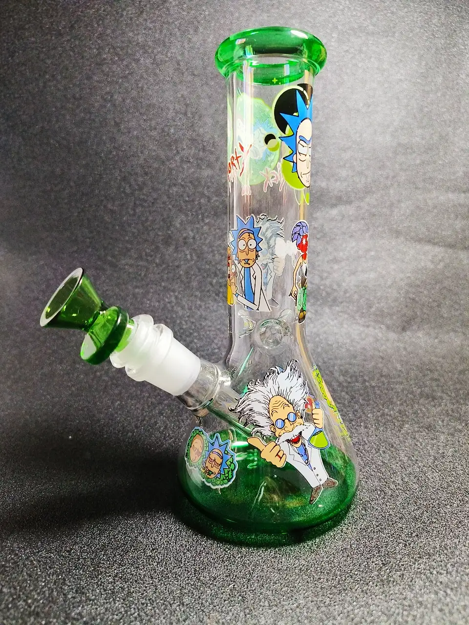 8 Inch Rick and Morty Glow Beaker Borosilicate Glass Bong - Image 5