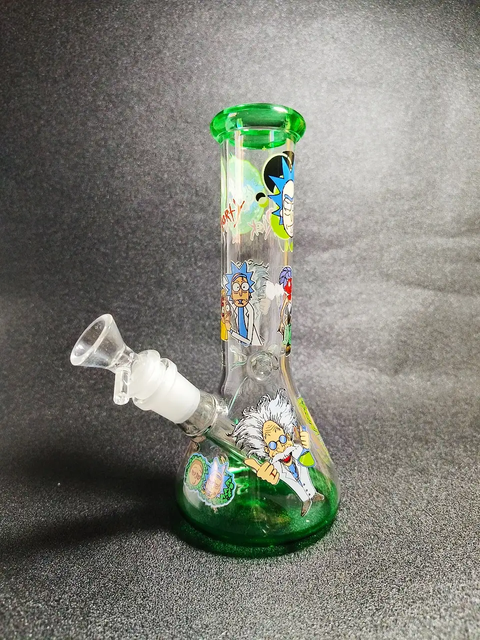 8 Inch Rick and Morty Glow Beaker Borosilicate Glass Bong - Image 6