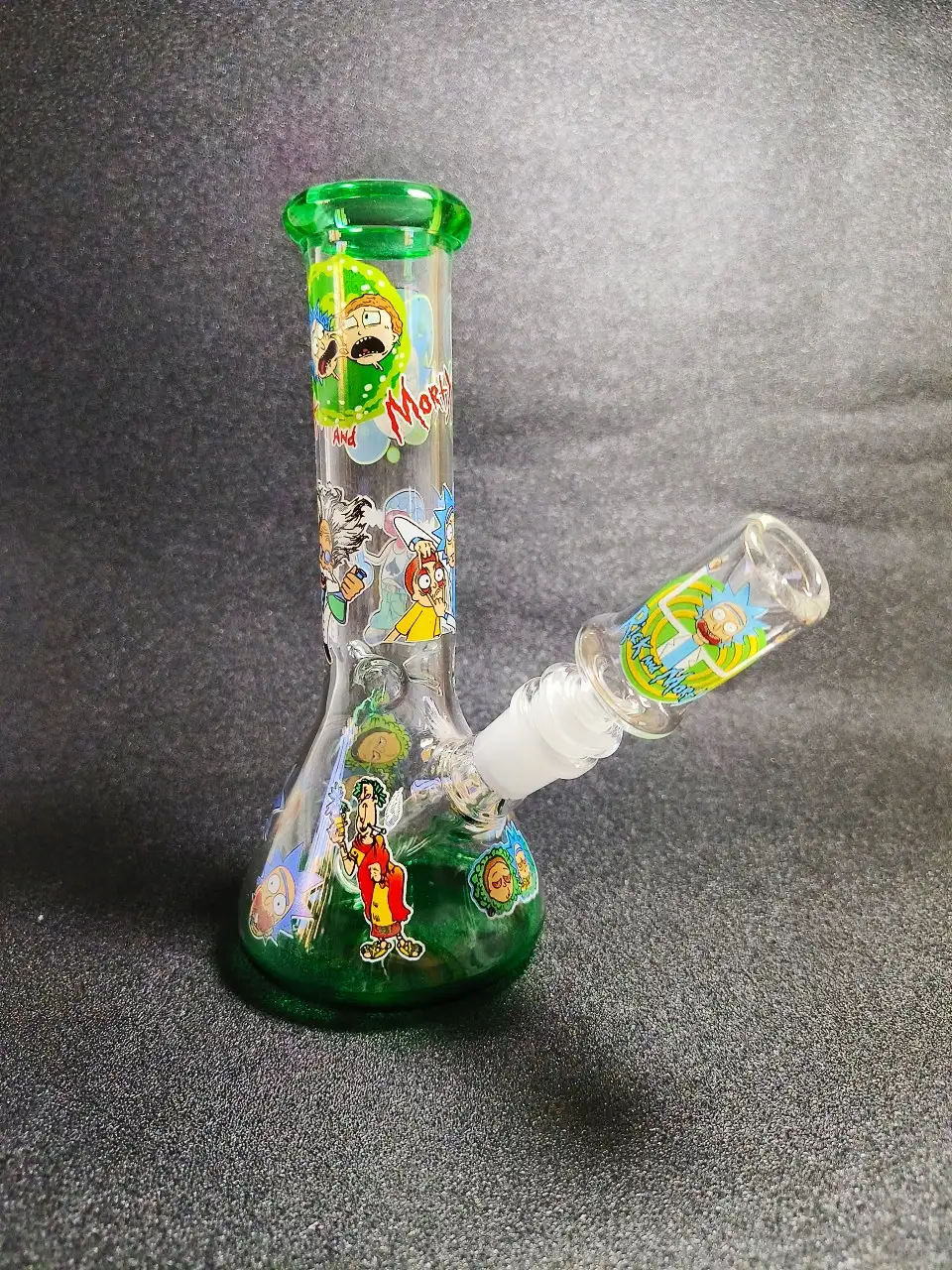 8 Inch Rick and Morty Glow Beaker Borosilicate Glass Bong - Image 8