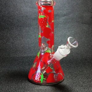 8-Inch Strawberry Milk Flow Beaker Glass Bong