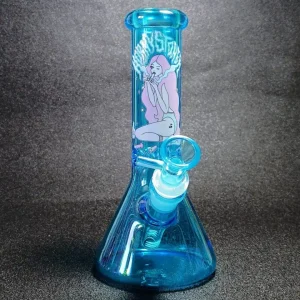 8-Inch Vapor Girl Blue Beaker Glass Bong