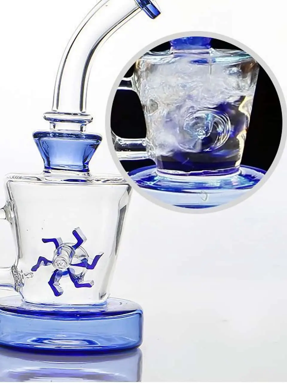 8 Inch Windmill Perc Borosilicate Glass Bong - Blue or Green - Image 2