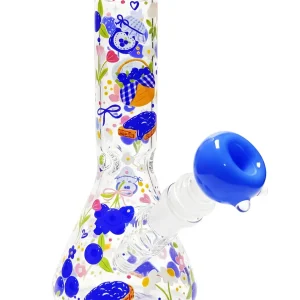 8 Inch Blueberry Afternoon Beaker Bong with Blue Bowl