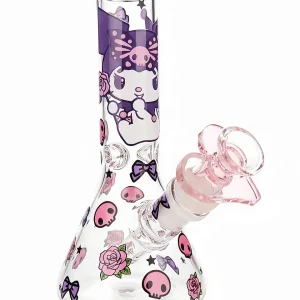 8 Inch Kuromi Sweetheart Rose Beaker Glass Bong