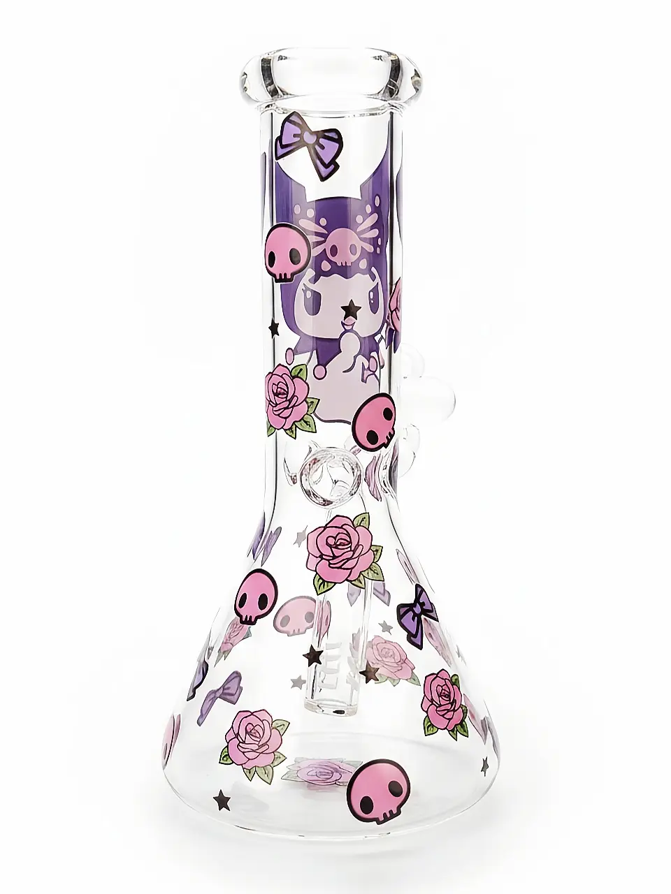 8 Inch Kuromi Sweetheart Rose Beaker Glass Bong - Image 2