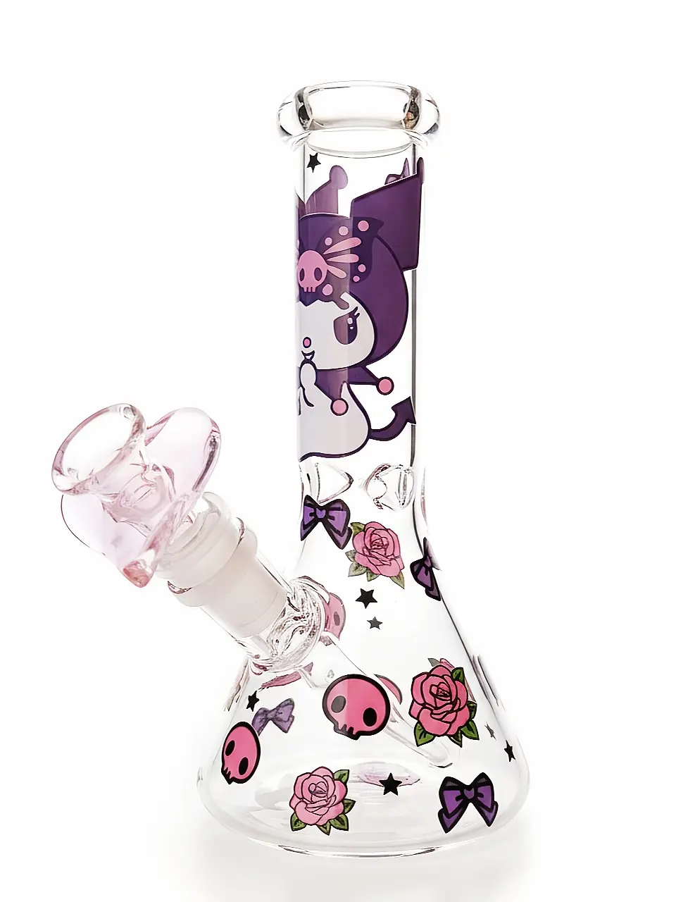 8 Inch Kuromi Sweetheart Rose Beaker Glass Bong - Image 3