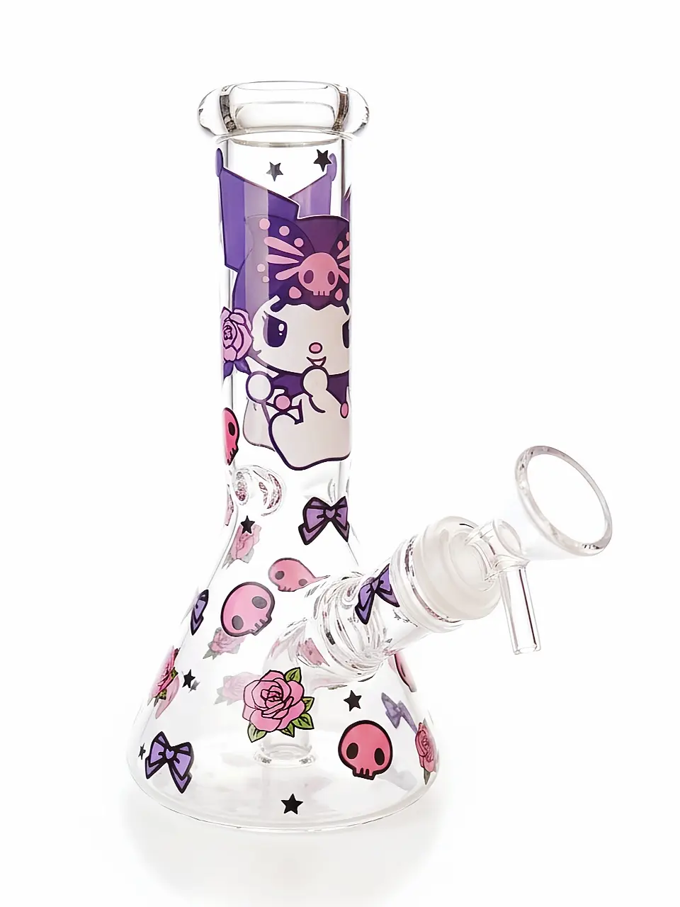 8 Inch Kuromi Sweetheart Rose Beaker Glass Bong - Image 4