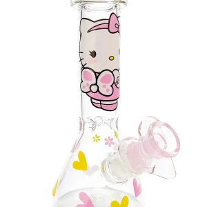 8-Inch Hello Kitty Cherry Blossom Beaker Glass Bong