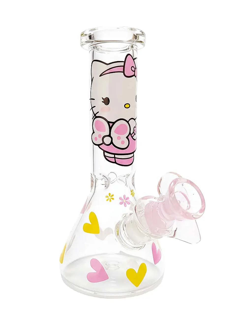 8-Inch Hello Kitty Cherry Blossom Beaker Glass Bong