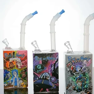 8 Inch Rick and Morty Juice Box Glass Bubbler