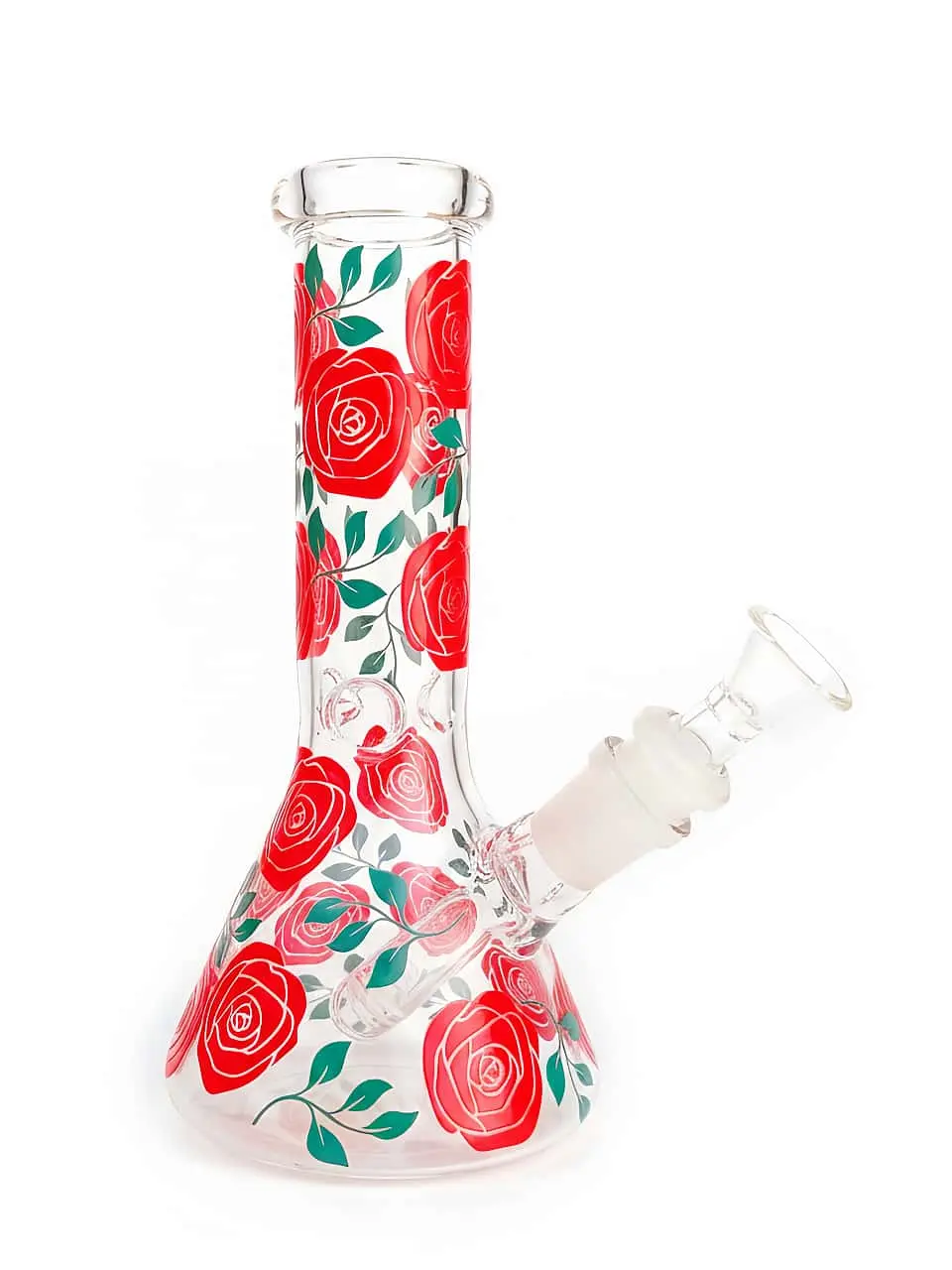 8 Inch Rose Vintage Garden Beaker Glass Bong - Image 4