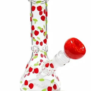 8 Inch Twin Cherry Pop-Art Mini Beaker Glass Bong