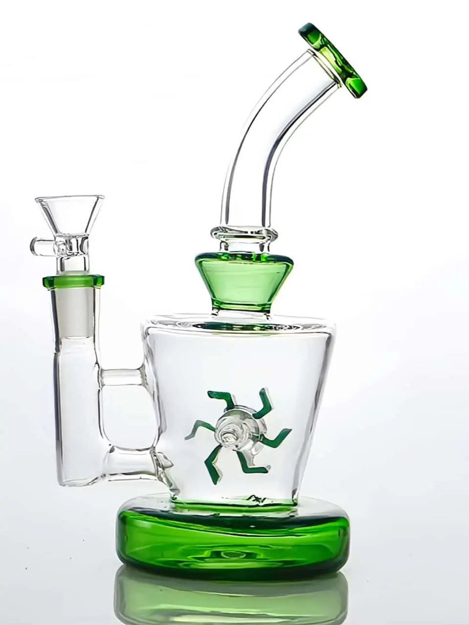 8 Inch Windmill Perc Borosilicate Glass Bong - Blue or Green - Image 3