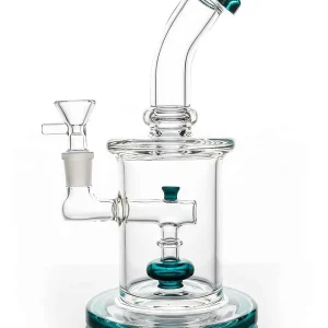 9 Inch Emerald Green Showerhead Perc Borosilicate Glass Bong