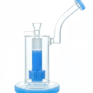9-Inch Upright Blue Matrix Perc Bubbler Bong