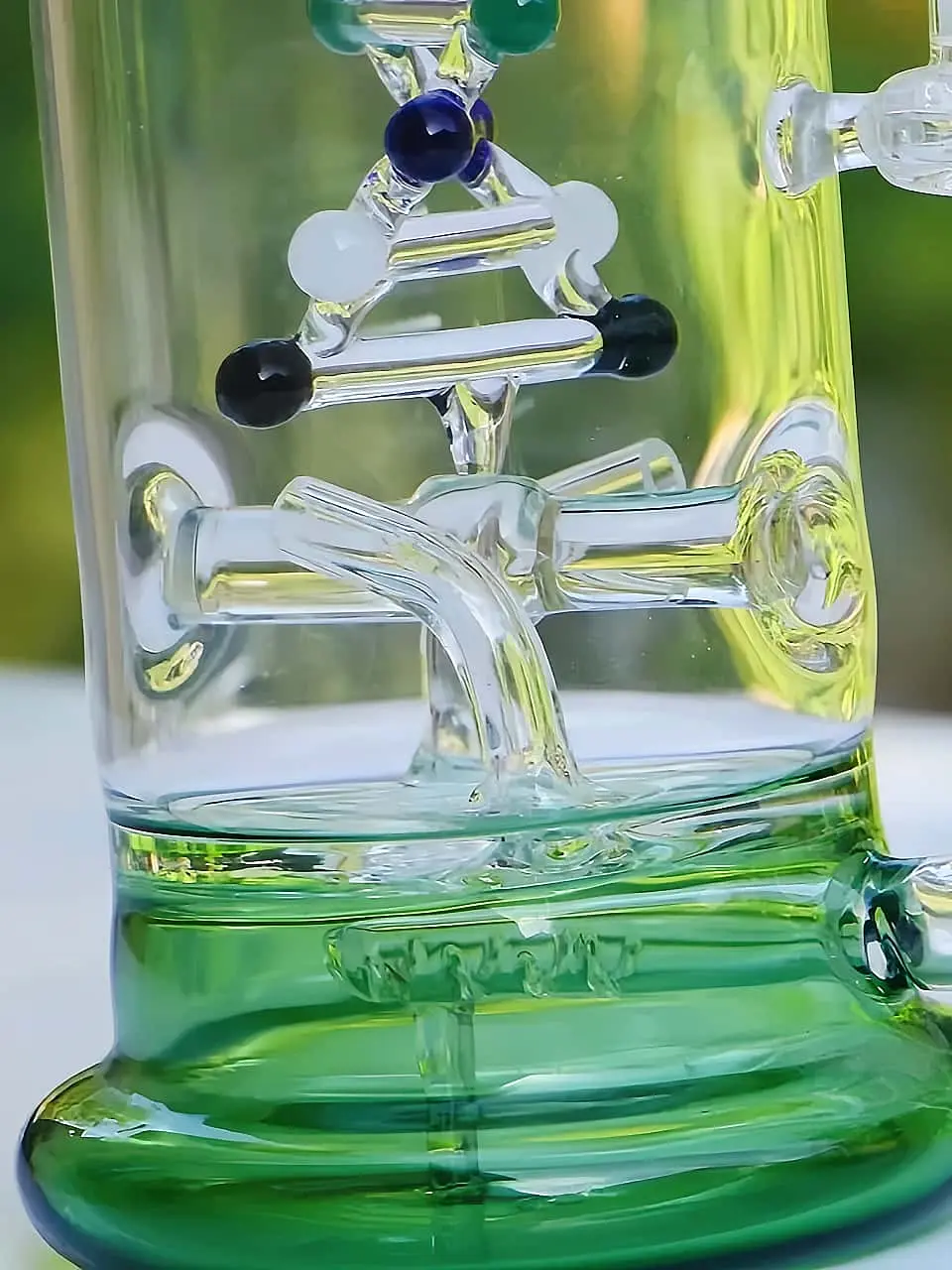 9 Inch Dual DNA Helix Spinner Perc Glass Bong - Image 3