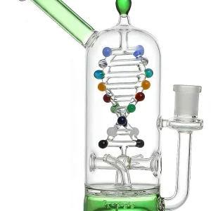 9 Inch Dual DNA Helix Spinner Perc Glass Bong