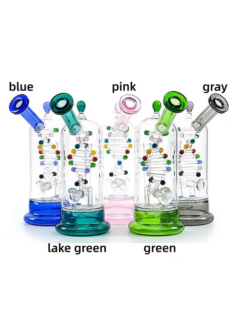 9 Inch Dual DNA Helix Spinner Perc Glass Bong - Image 4