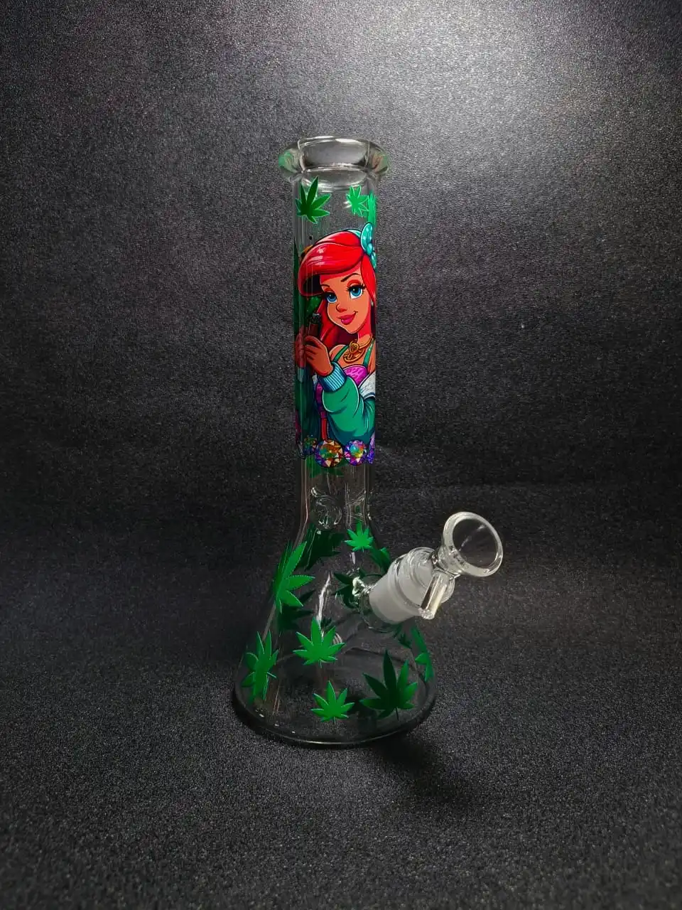 10 Inch Ariel-Inspired Leaf Beaker Glass Bong