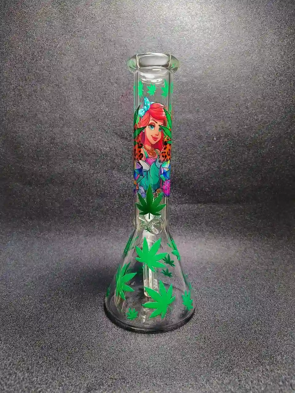 10 Inch Ariel-Inspired Leaf Beaker Glass Bong - Image 3