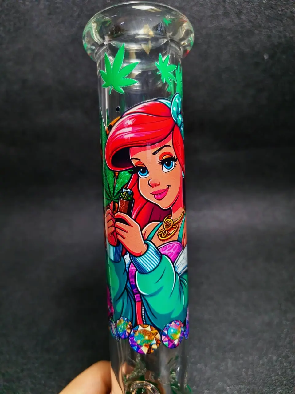 10 Inch Ariel-Inspired Leaf Beaker Glass Bong - Image 4