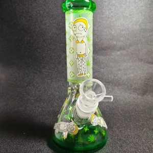8-Inch Bikini Morty Glow Beaker Glass Bong