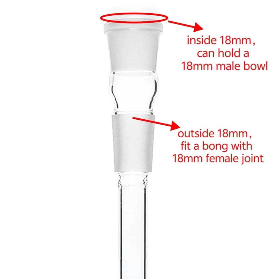 Clear Glass Diffuser Downstem, 18mm to 18mm, Multiple Lengths - Image 5