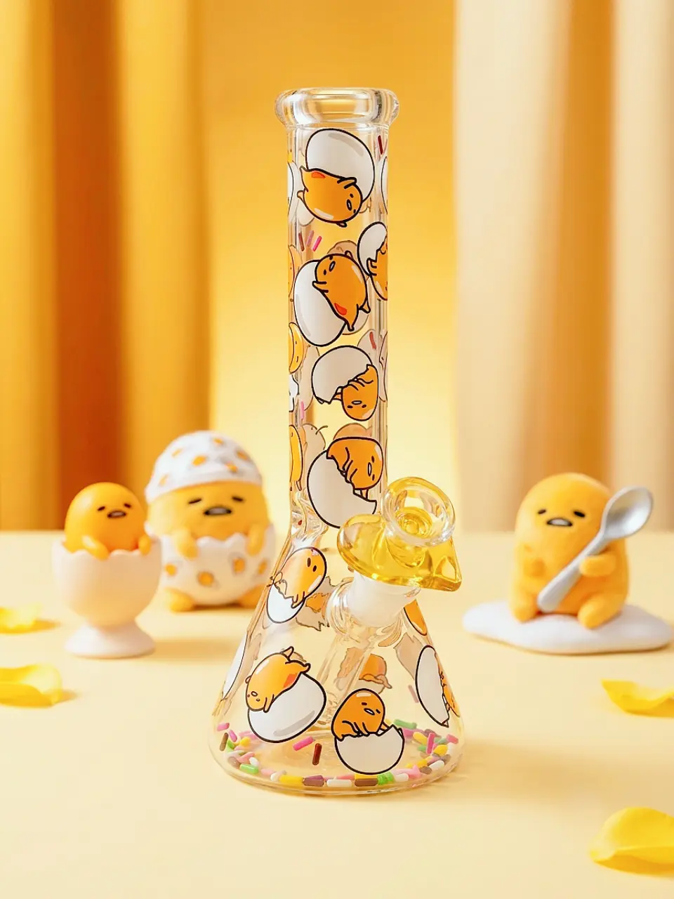 10-Inch Gudetama Lazy Mood Beaker Glass Bong - Image 5