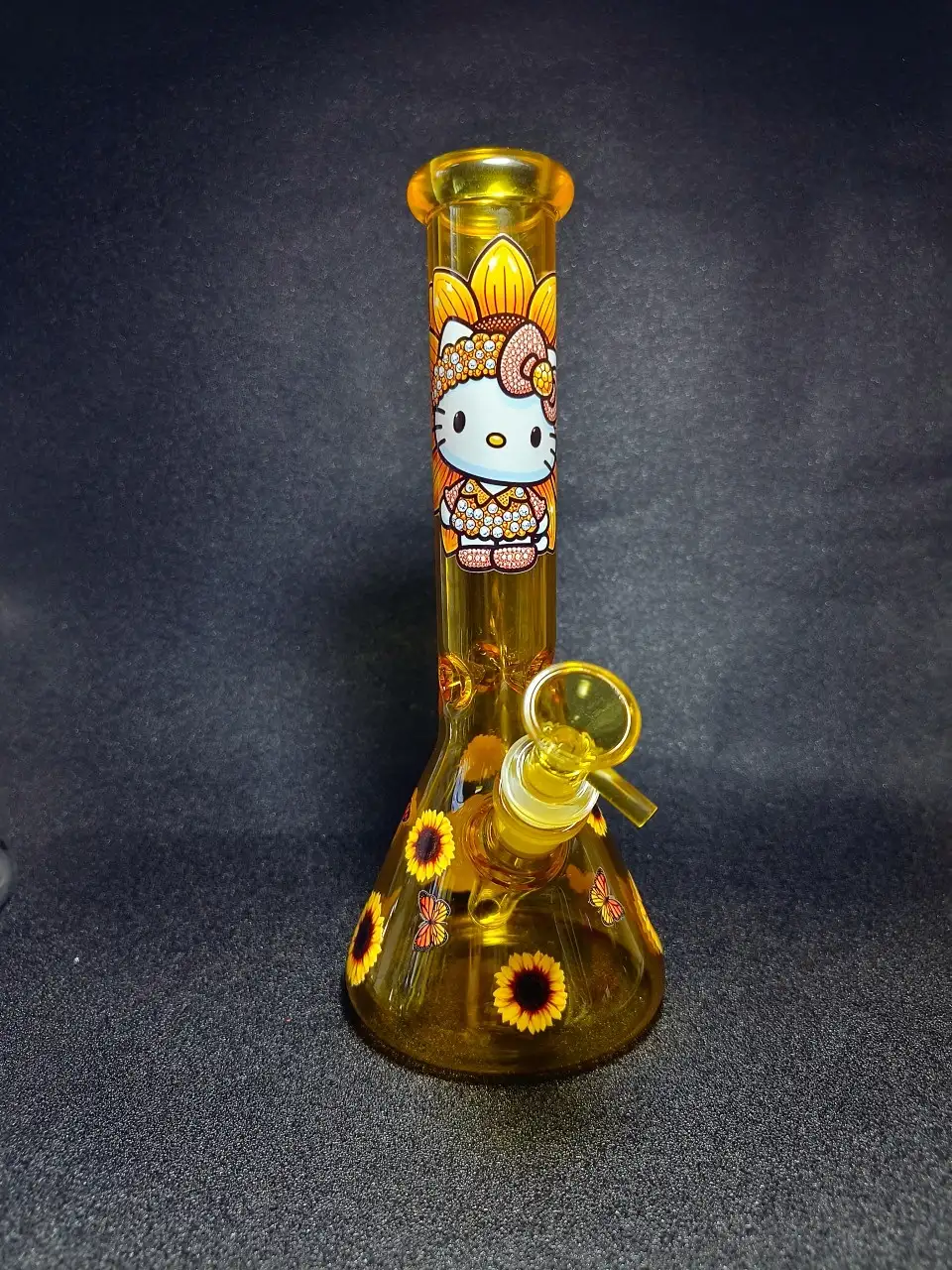 10-Inch Hello Kitty Sunflower Butterfly Fairy Beaker Bong