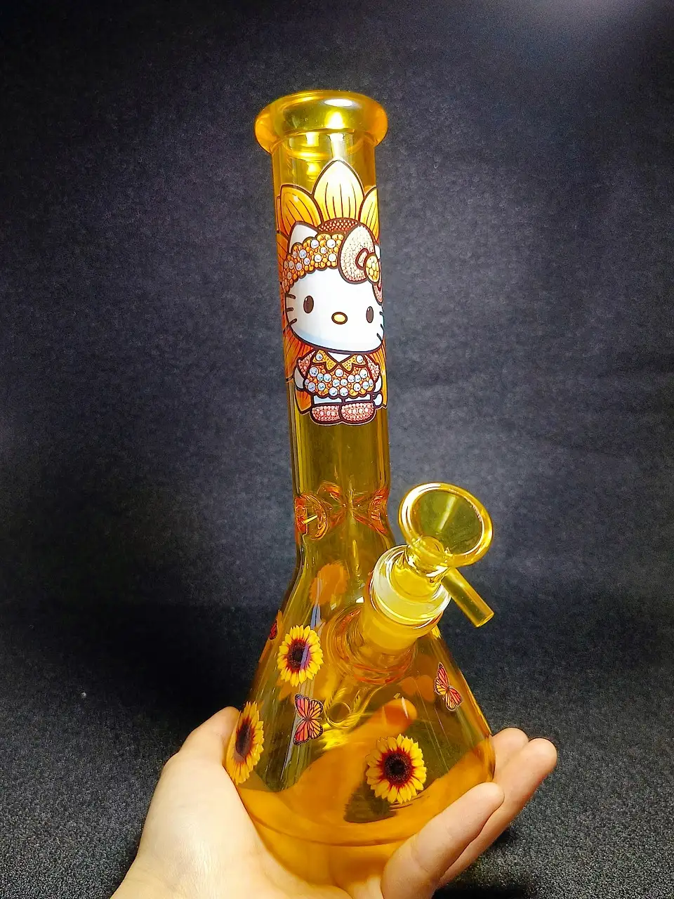 10-Inch Hello Kitty Sunflower Butterfly Fairy Beaker Bong - Image 5