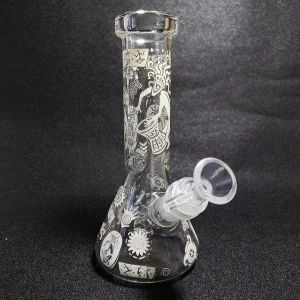 8-Inch Kokopelli Tribal Totem Glow-in-the-Dark Borosilicate Glass Beaker Bong