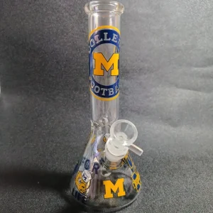 10-Inch Michigan Wolverines-Inspired Beaker Glass Bong