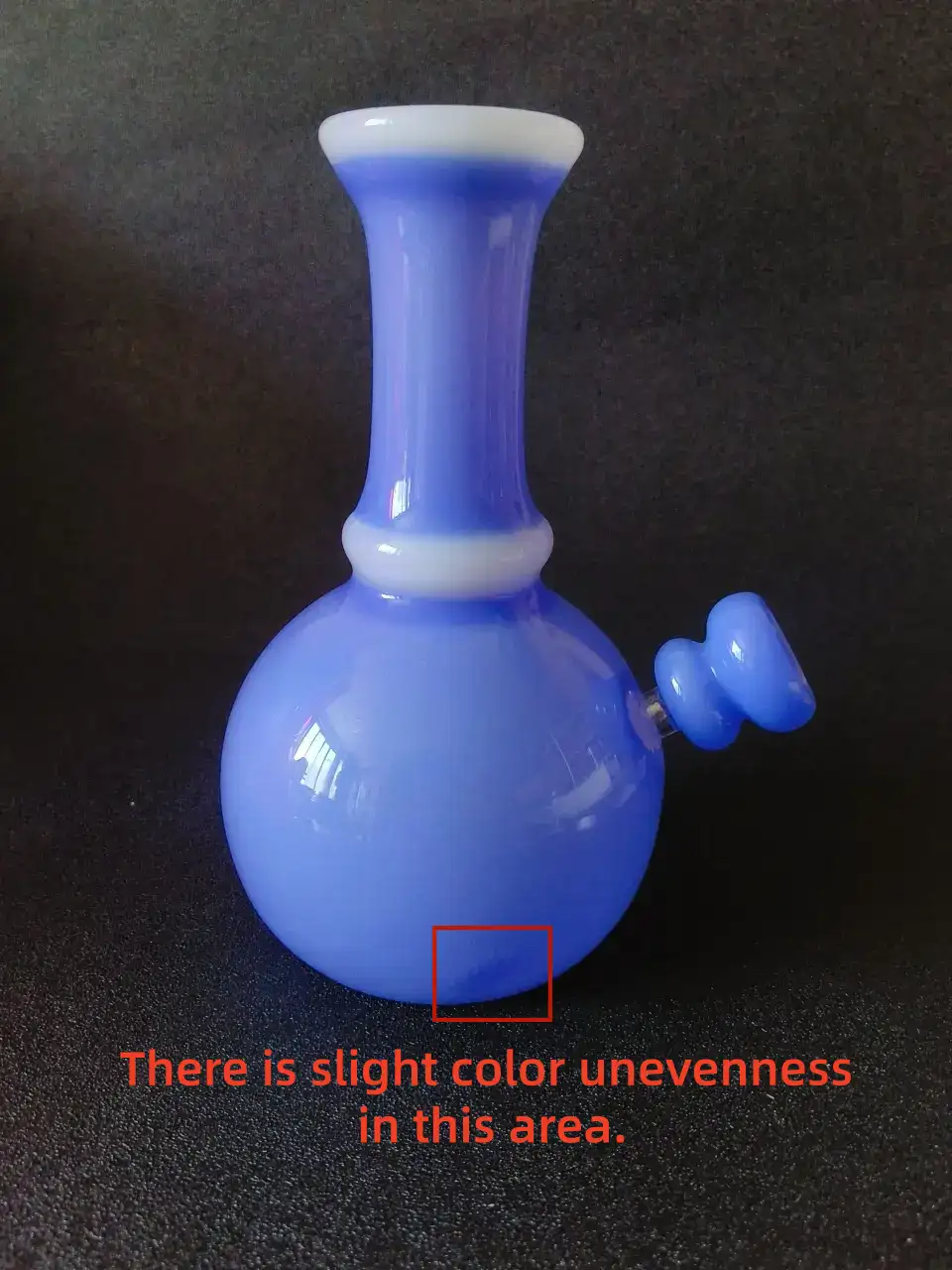 8-Inch Opaline Milky Blue Vase-Style Glass Bong - Image 6
