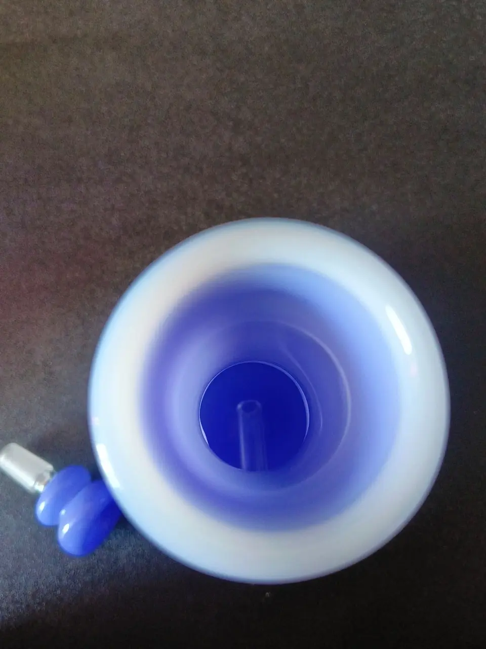 8-Inch Opaline Milky Blue Vase-Style Glass Bong - Image 5