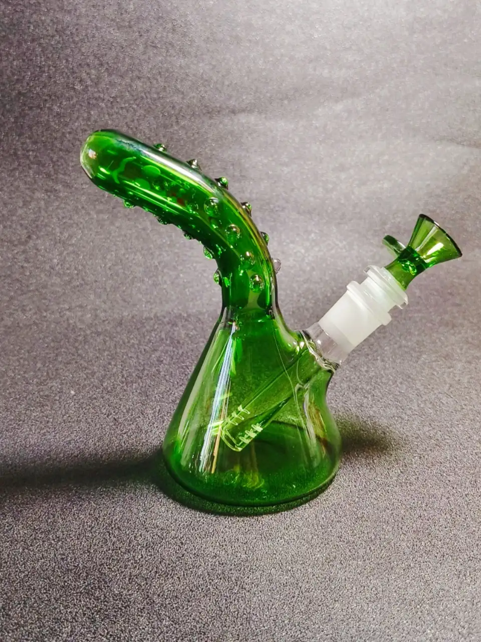 6 Inch Pickle Rick 3D Handcrafted Beaker Glass Bong - Image 2