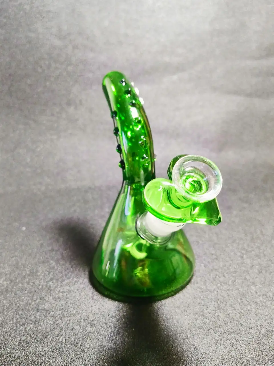 6 Inch Pickle Rick 3D Handcrafted Beaker Glass Bong - Image 4