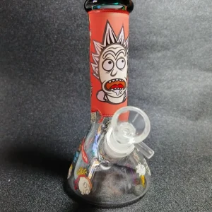 8 Inch Rick & Morty Glow-in-the-Dark Multiverse Beaker Glass Bong