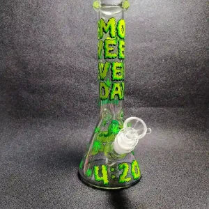10-Inch Smoke Weed Every Day 4:20 Graffiti Beaker Bong with Green My Little Pony